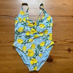 NWT Light blue yellow lemon cheeky one piece swimsuit SIZE XL/XXL